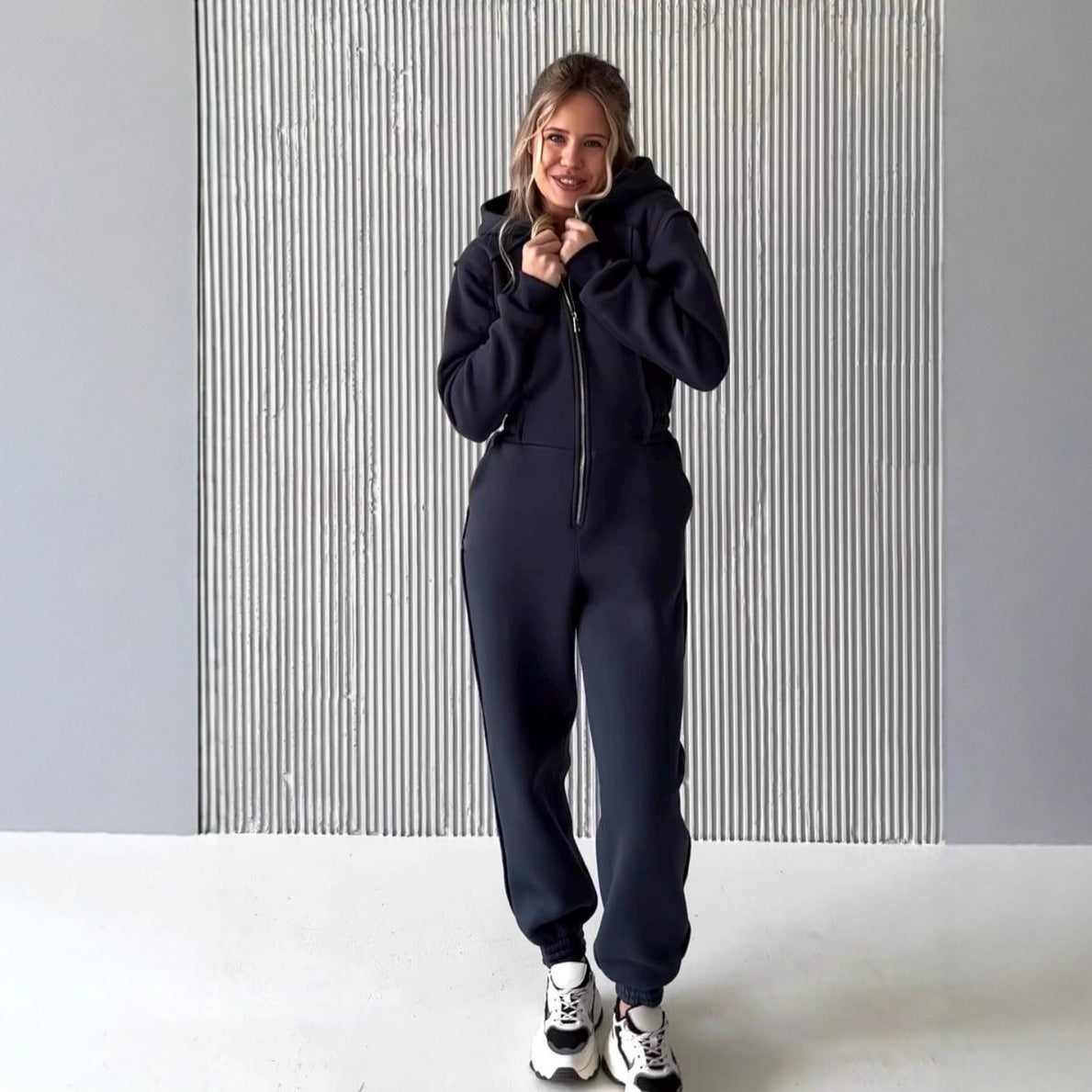 Women's Sporty Hooded Jumpsuit