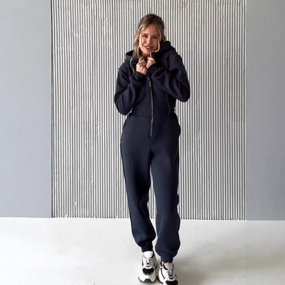 Women's Sporty Hooded Jumpsuit