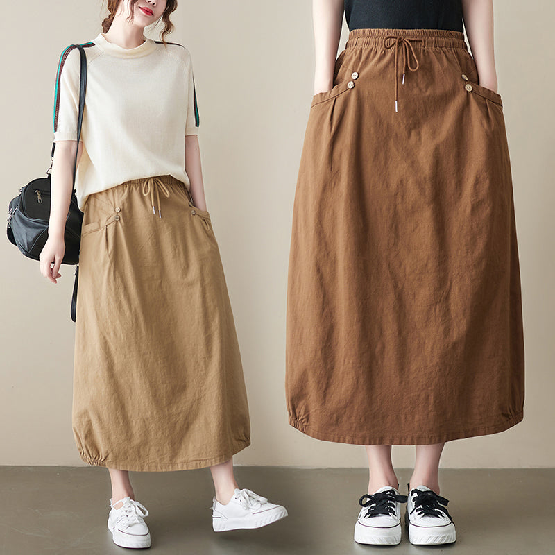 High Waist Long Skirt