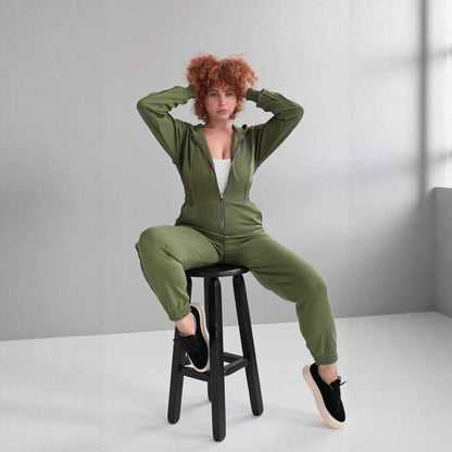 Women's Sporty Hooded Jumpsuit