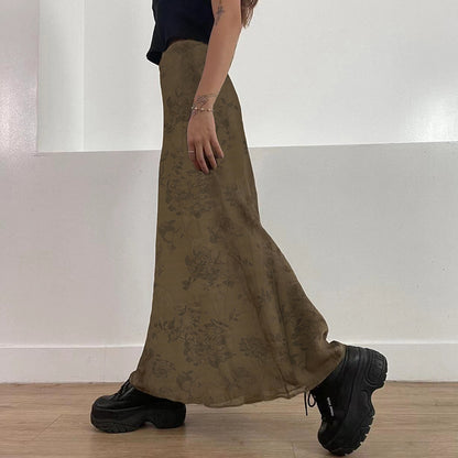 High Waist Slim Printed Street Style Skirt